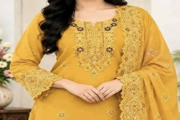 এমব্রয়ডারি লেজার কাটিং থ্রি-পিস